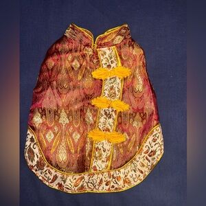 Elegant Red and Gold Dog or Cat Indian/ boho Coat - Halloween Costume